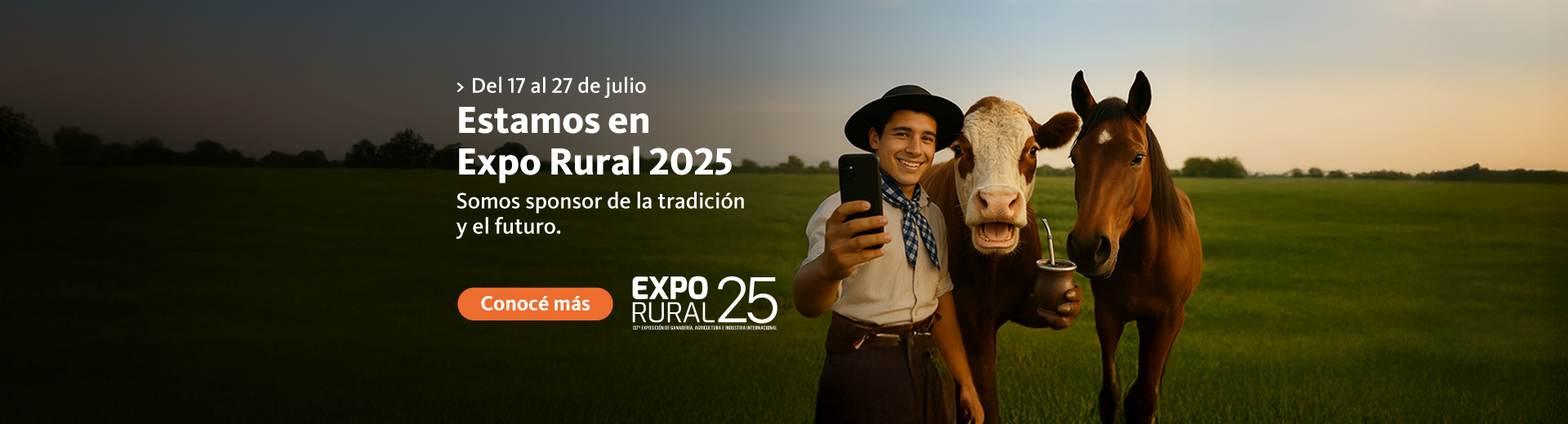 Del 17 al 27 de julio nos vemos en expo rural 2025, somos sponsor de la tradición y el futuro. hacé clic en el enlace para conocer más.
